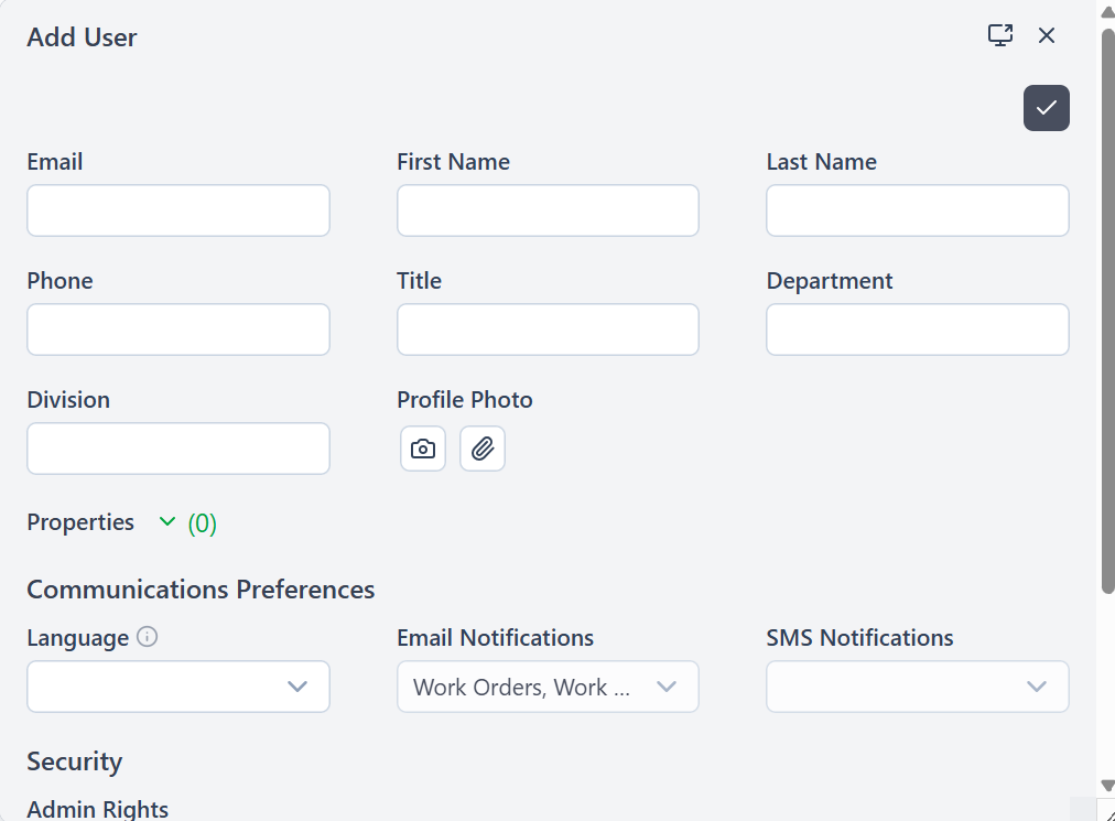 Add User Panel
